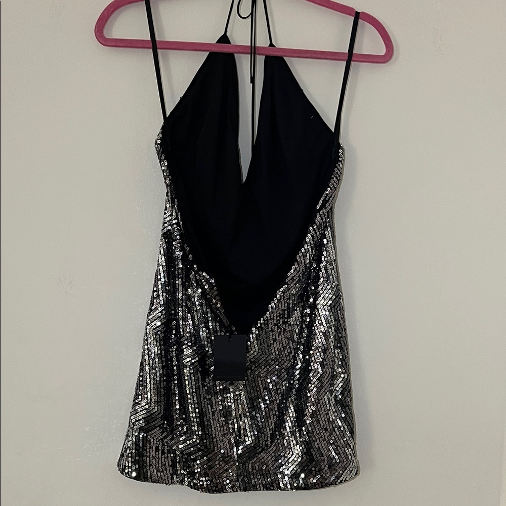 Michael Costello x REVOLVE Lora Mini Dress in Metallic Silver - Picture 7 of 8